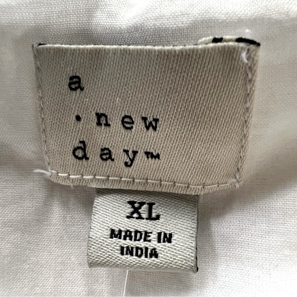 a new day Linen/Cotton White Shift Tank Mini Dress 100% Cotton Lined XL SOOL - Picture 5 of 9